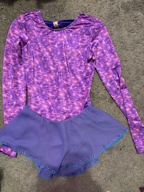 GK Adult Small Long Sleeve Figure Skate Dress